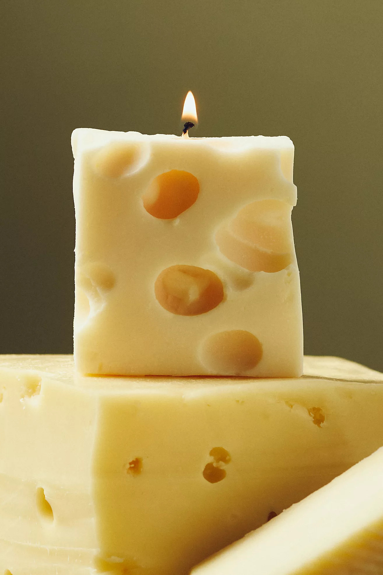 Nata Gruyère Cheese Shaped Decorative Candle | Anthropologie (US)