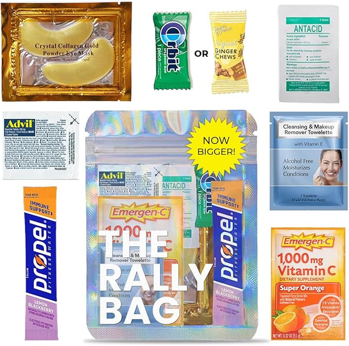 The Rally Bag - 10 Pre-Filled Hangover Kits – Bulk Pre-Filled Hangover Gift Bags, Recovery Kits... | Amazon (US)