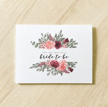 Pink burgundy floral bride to be card from notesbynico

bridal shower card | card for bridal shower card | bride to be | engaged | wedding day | gift for bride | engagement 

#LTKhome #LTKSpringSale #LTKwedding