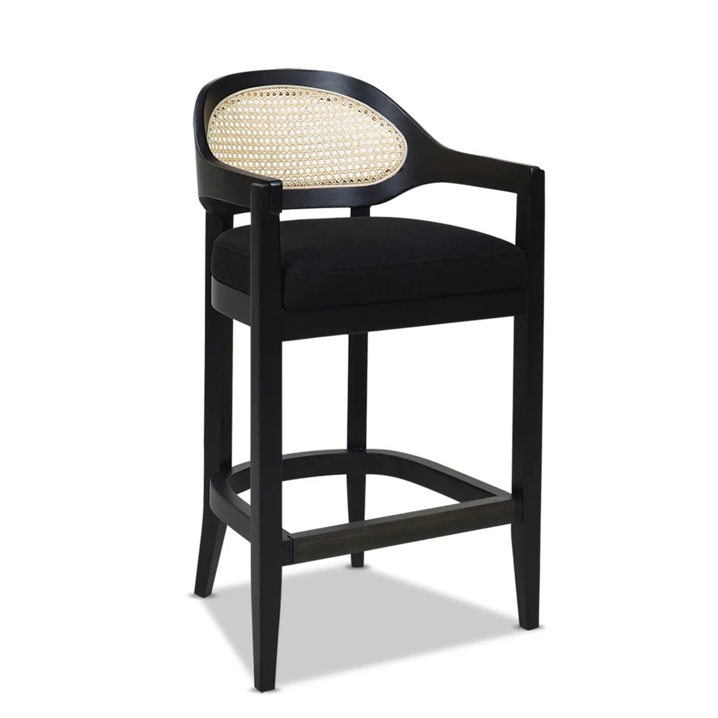 Jennifer Taylor Home Jet Black 26.0-in H Counter height Upholstered Wood Bar Stool | 81191-MLK | Lowe's