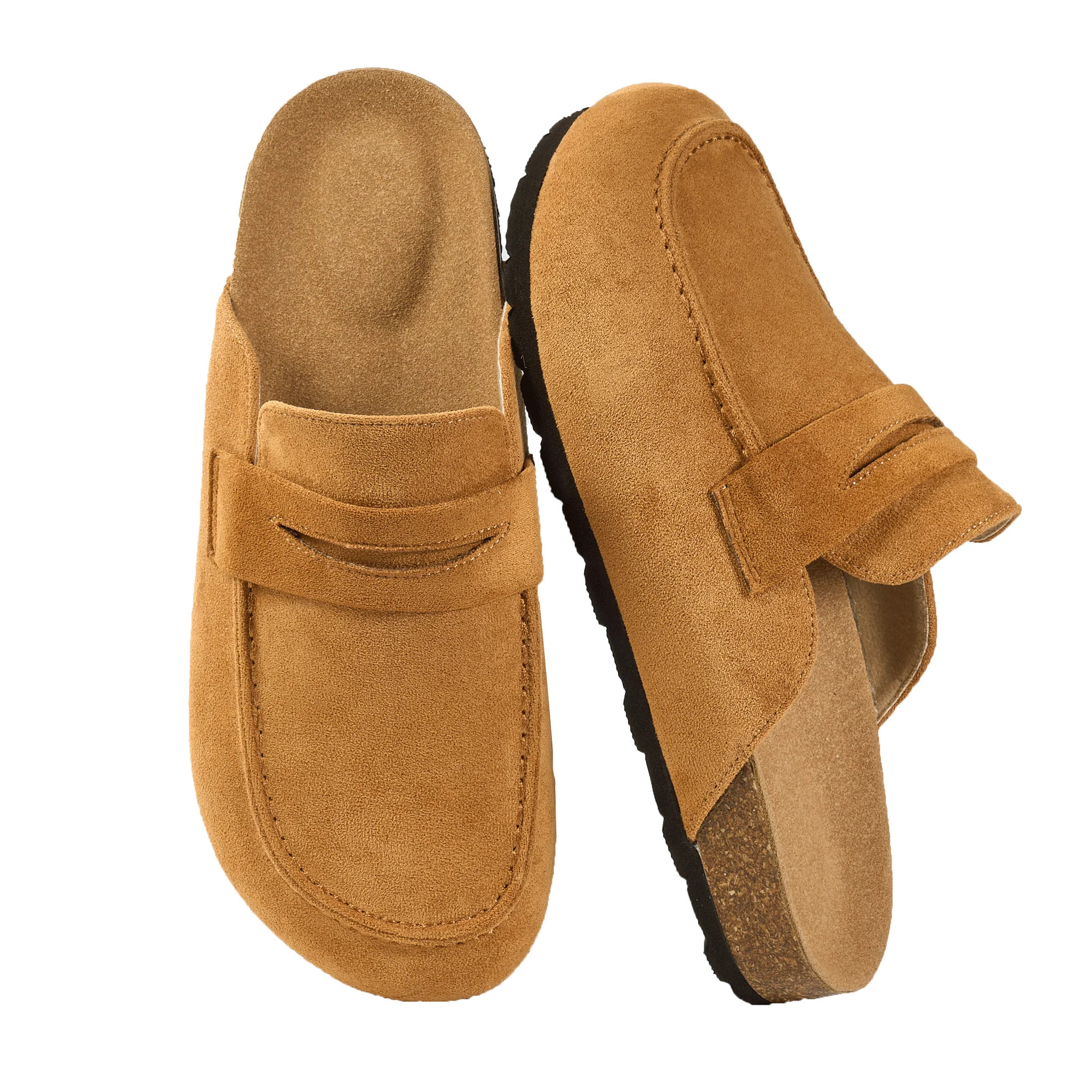 Decould sylf Women's Suede Mules & Clogs Soft Cork Footbed Potato Shoes Slip On Comfort Casual Shoes with Arch Support - Walmart.com | Walmart (US)