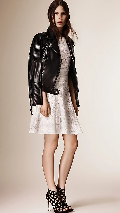Quilted Detail Lambskin Biker Jacket | Burberry (US)