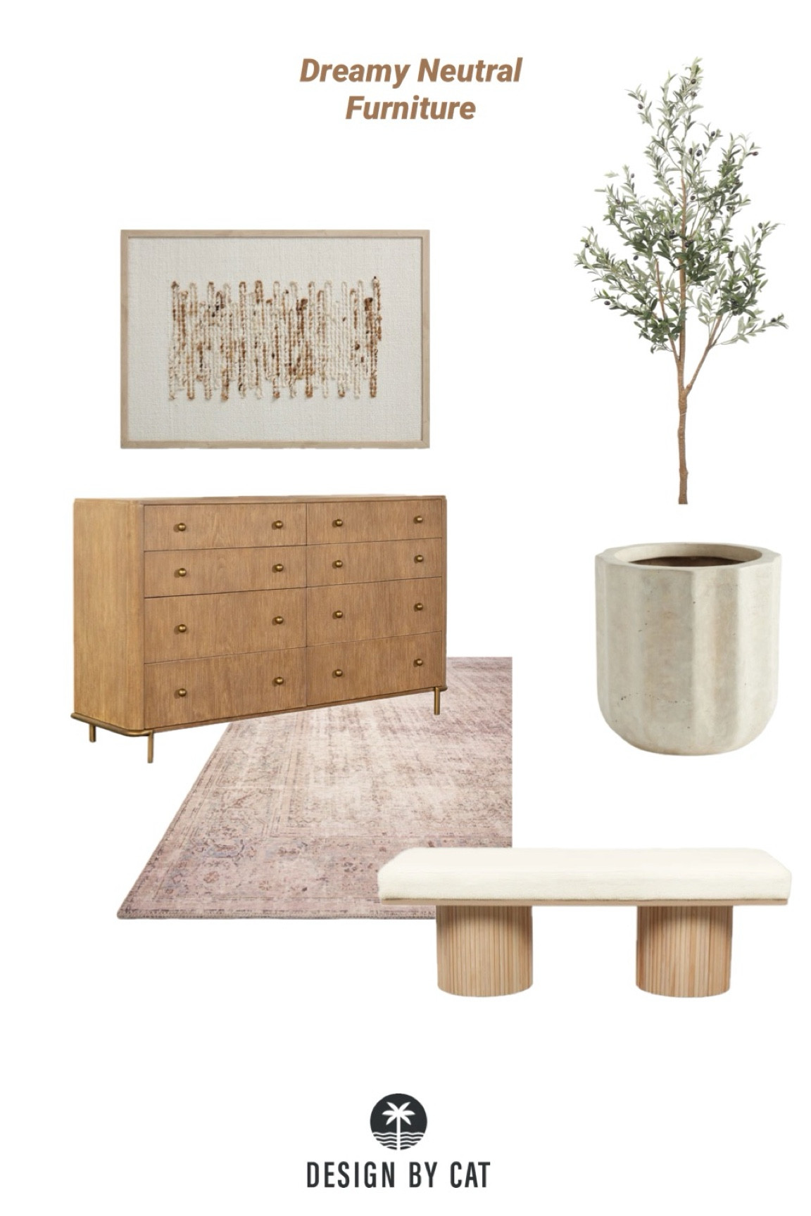 Organic modern room
Concrete style faux planter
Sand Loloi Rug
Fluted Bench
Upholstered art
Oak style dresser

#LTKsalealert #LTKhome