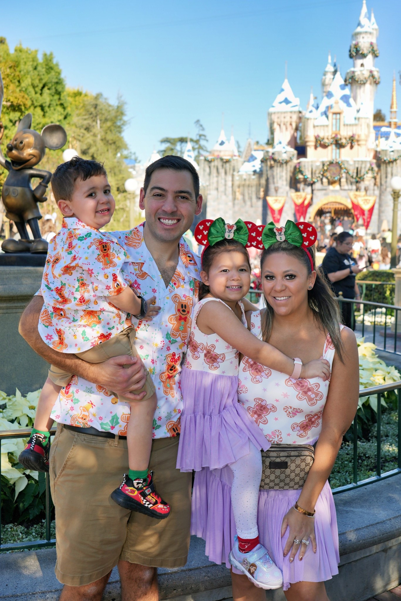 Disneyland outfits. Mickey and friends gingerbread shirt. Disney active dress. Disney trip. Matching family outfits. Family matching Disney 

#LTKTravel #LTKmomlife