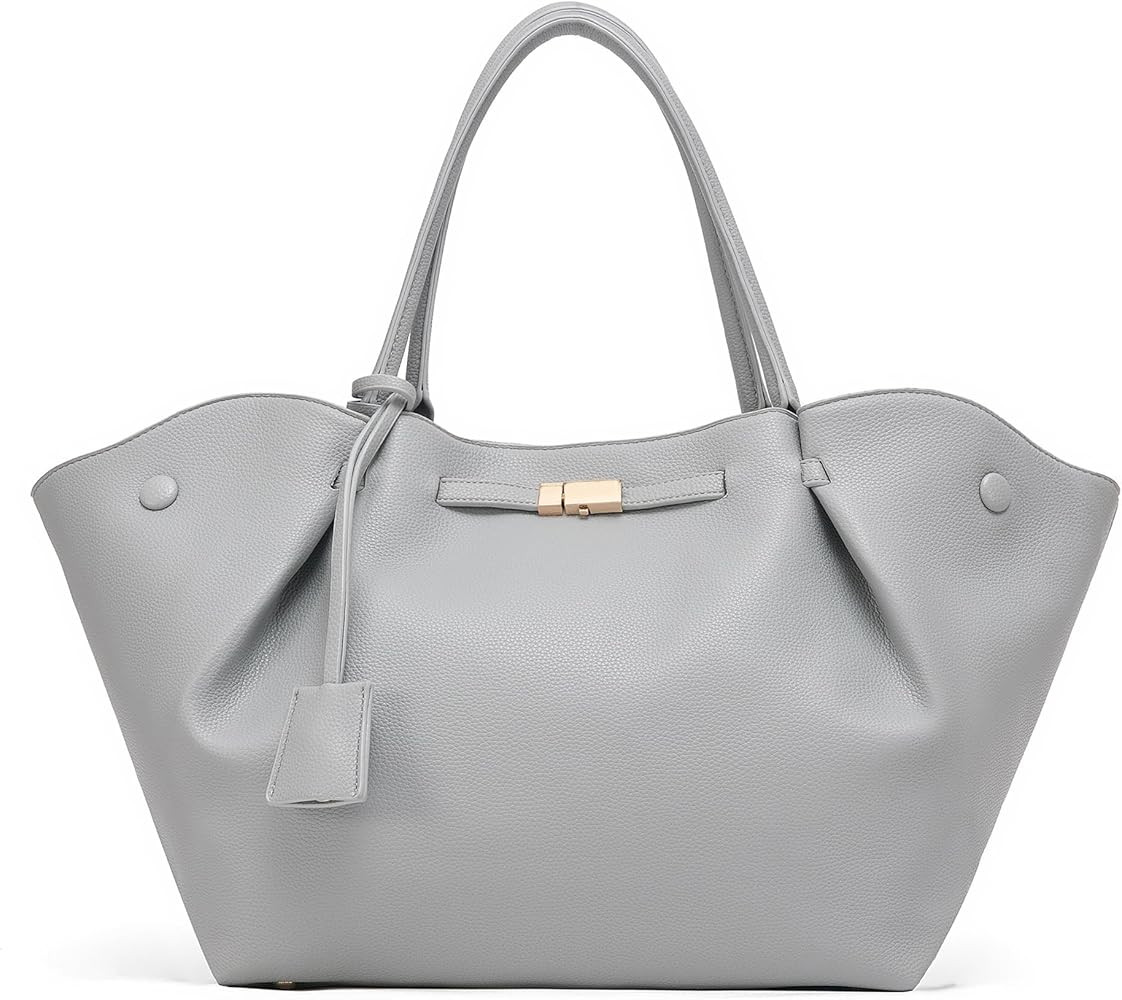 NEWBELLA Women's Large Leather Tote Bag, Top Handle Satchel Purse with Detachable Charm & Adjusta... | Amazon (US)