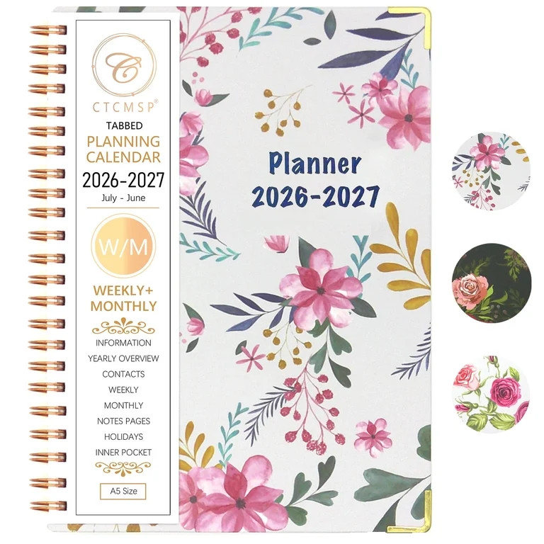 Planner 2026-2027 Calendar Notebook(Jul.2026-Jun.2027,6.3"x8.5") Weekly Monthly Planner for Women... | Walmart (US)
