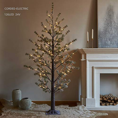 LITBLOOM Pre lit Faux Noway Christmas Pine Tree Lights 6FT 126 Warm White LED for Indoor Outdoor Home Decoration | Amazon (US)