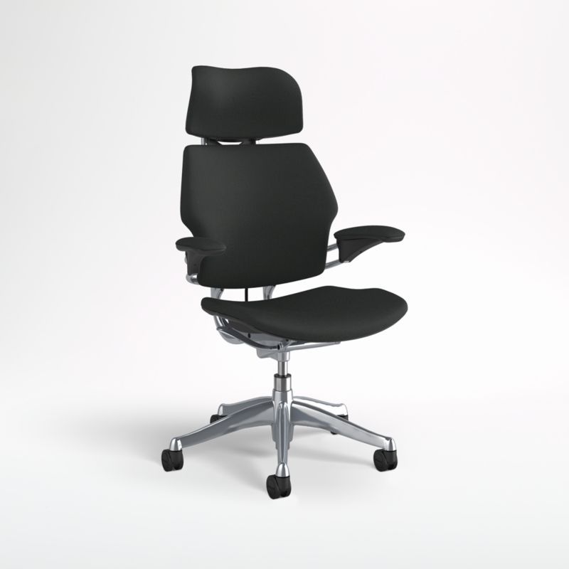 Humanscale Freedom Black Office Chair with Headrest | Crate and Barrel | Crate & Barrel