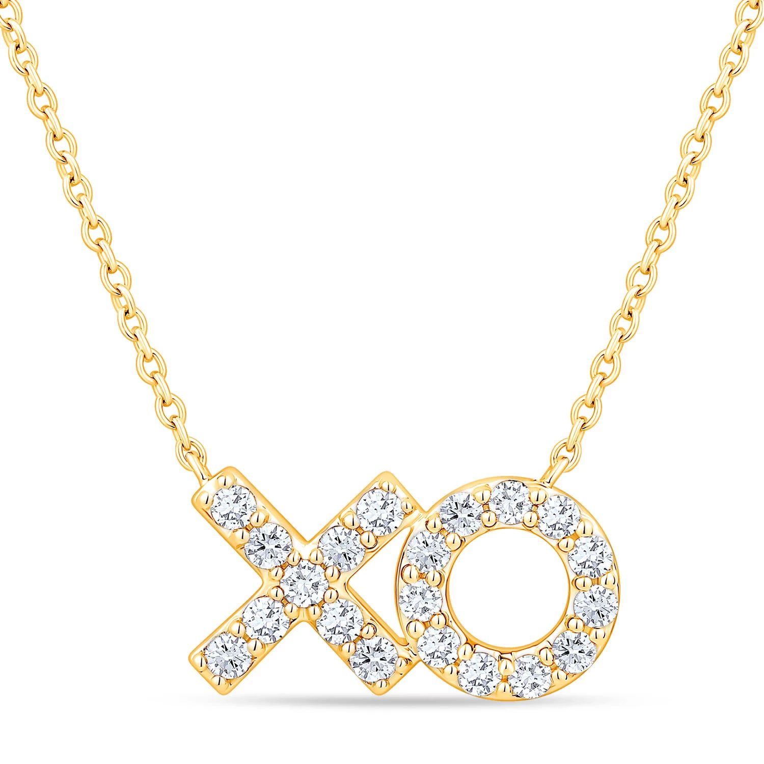 0.25 CT. T.W. Diamond X and O Necklace in 14K Yellow Gold | Sam's Club