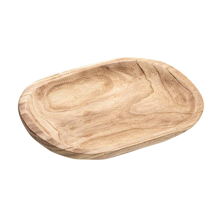 Bloomingville Hand-Carved Paulownia Wood Bowl, Natural | Amazon (US)