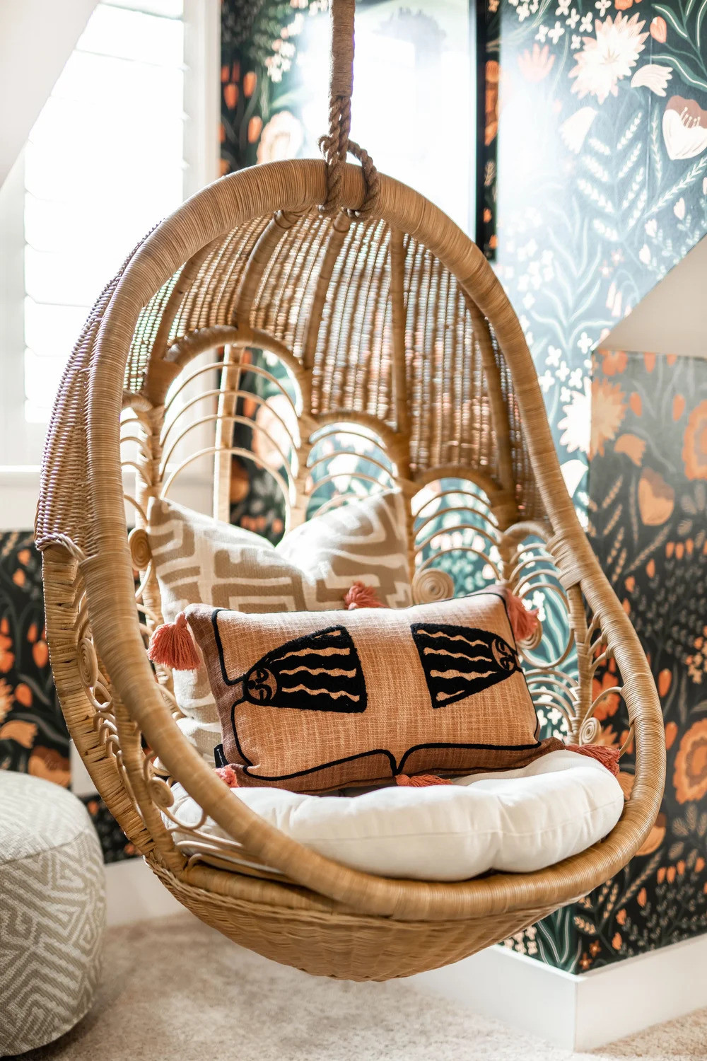 #ThrowbackThursday to my nephews' loft makeover. ✨ This hanging chair quickly became the favorite seat in the house—a cozy spot for reading, dreaming, and letting imagination run wild.

Proof that thoughtful design can create big moments in even the smallest spaces. 💛

#KidsRoomDesign #ReadingNook #HangingChair #BedroomMakeover #ColorfulInteriors #SoulfulMaximalism #KidsRoomInspiration #InteriorDesign 

 #LTKHome