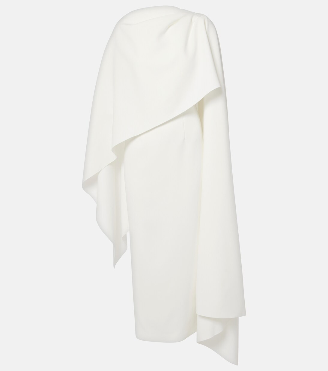 Bridal Demetria caped crêpe midi dress | Mytheresa (US/CA)