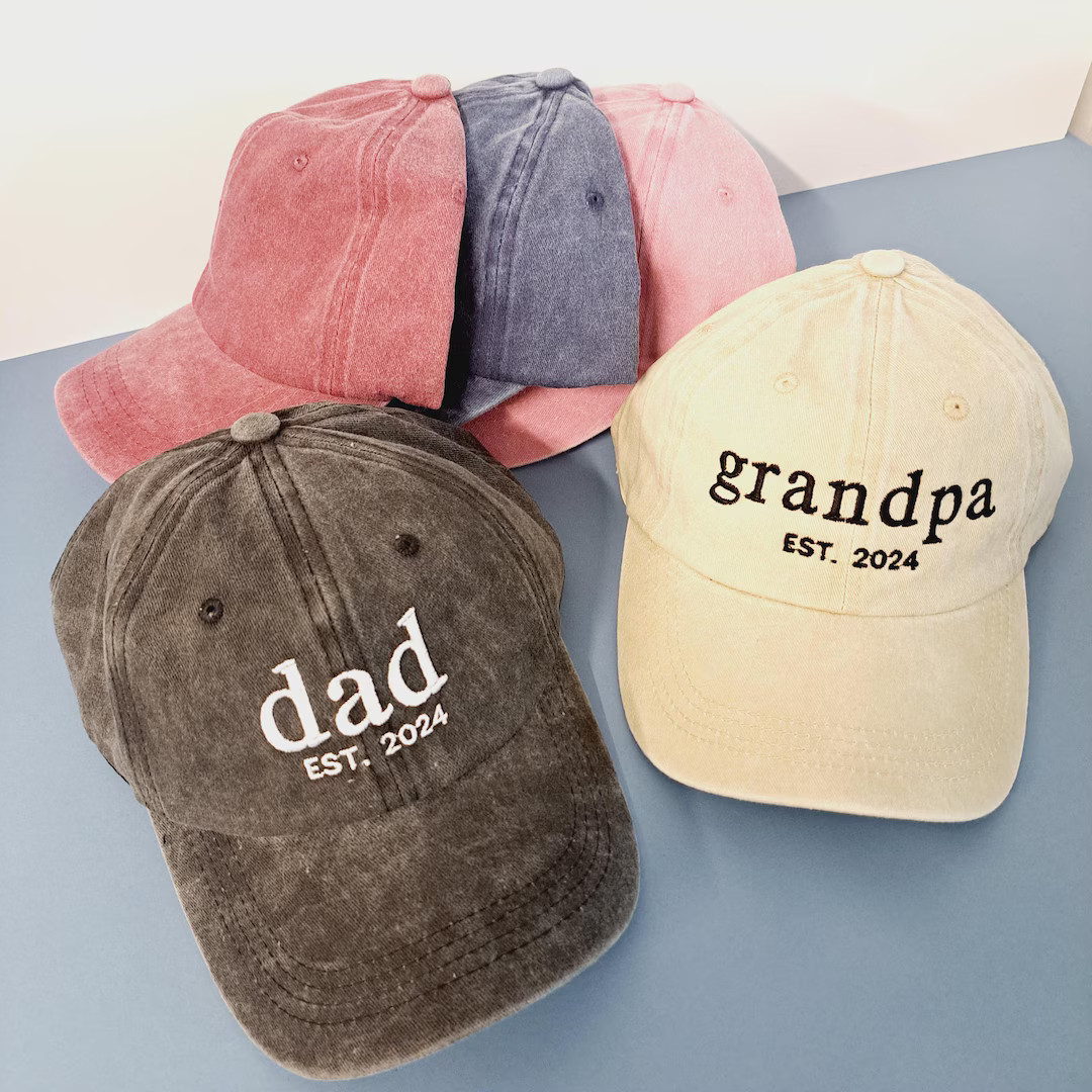 Personalised Dad Vintage Cap | Embroidered Grandpa Grandad Hat With Custom Personalized Year Text... | Etsy (US)