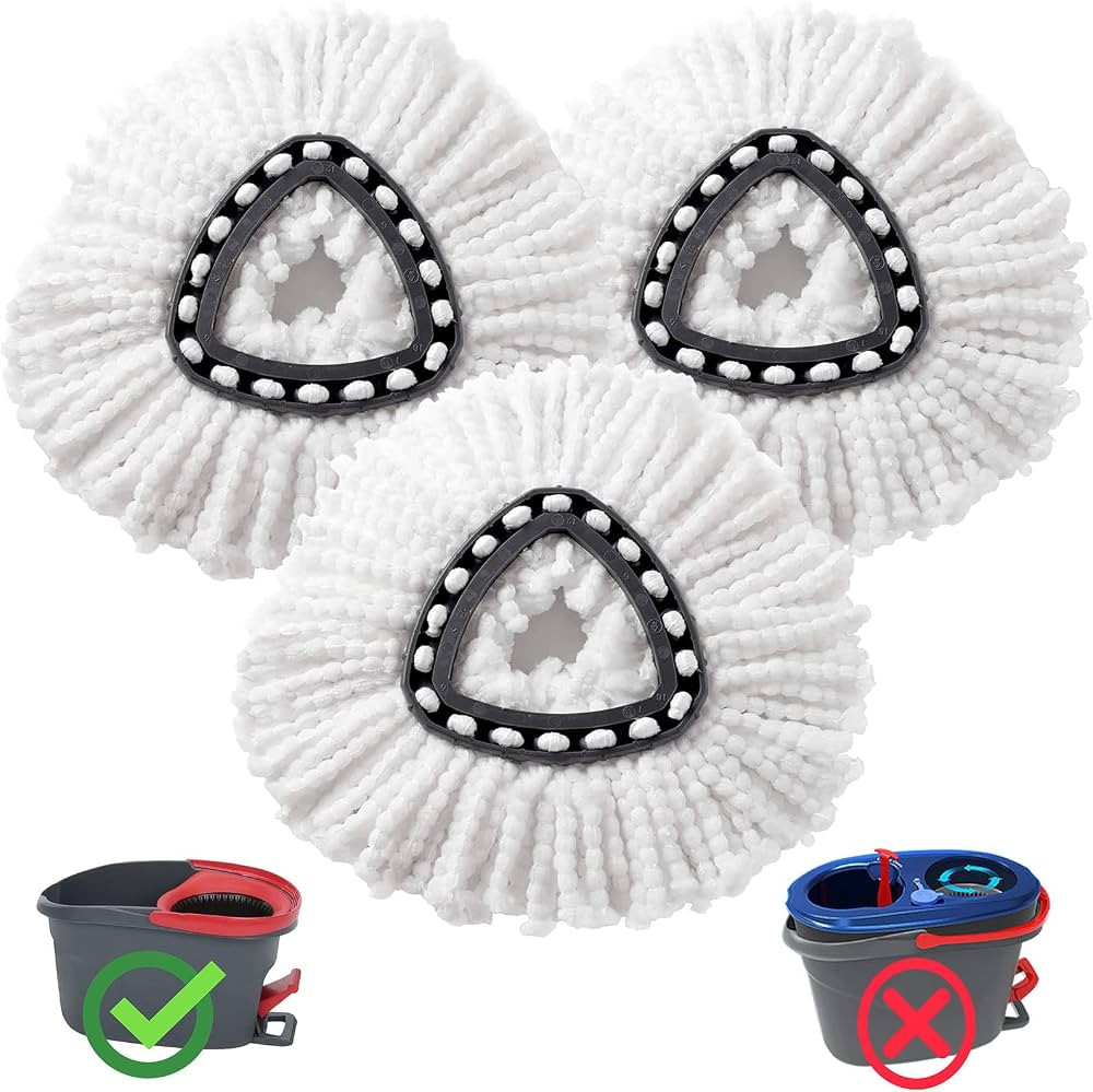 Mop Replace Head, 3 Pack, Spin Mop Refill Head Replacement for O Cedar EasyWring Spin Mop - Easy ... | Amazon (US)