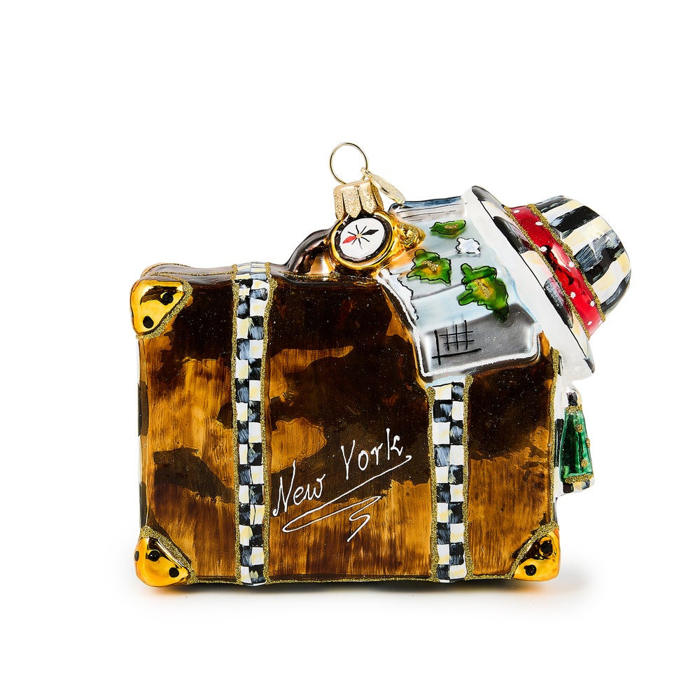 New York Suitcase Glass Ornament | MacKenzie-Childs