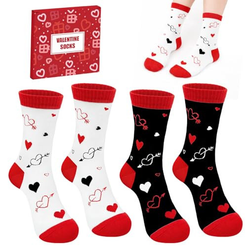 Kannove Valentines Day Heart Socks for Women Men, 2 Pairs Cute Love Socks, Cool Valentine Gifts for Teens Boys Girls & Friends, Couple Socks Gifts for Him Her, Galentines Gifts for Besties | Amazon (US)