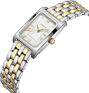 Watches for Women Vintage Bracelet Roman Dial Rectangular Case Gold Watch Waterproof with Tools | Amazon (US)