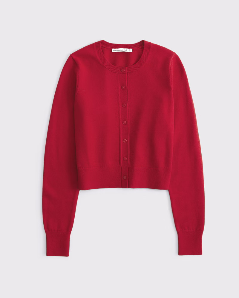 LuxeLoft Shrunken Crew Cardigan | Abercrombie & Fitch (US)