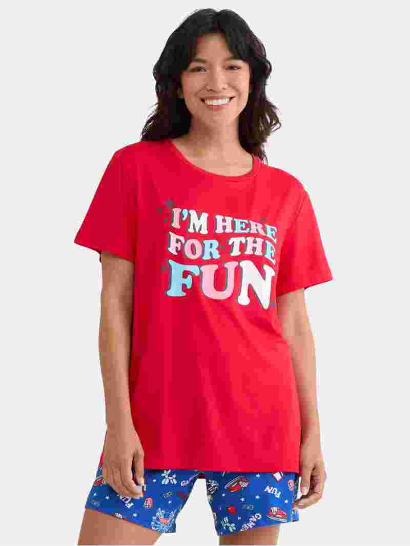 Summer Women's Americana Matching Family Sleepwear Top and Shorts Pajama Set from Way to Celebrat... | Walmart (US)