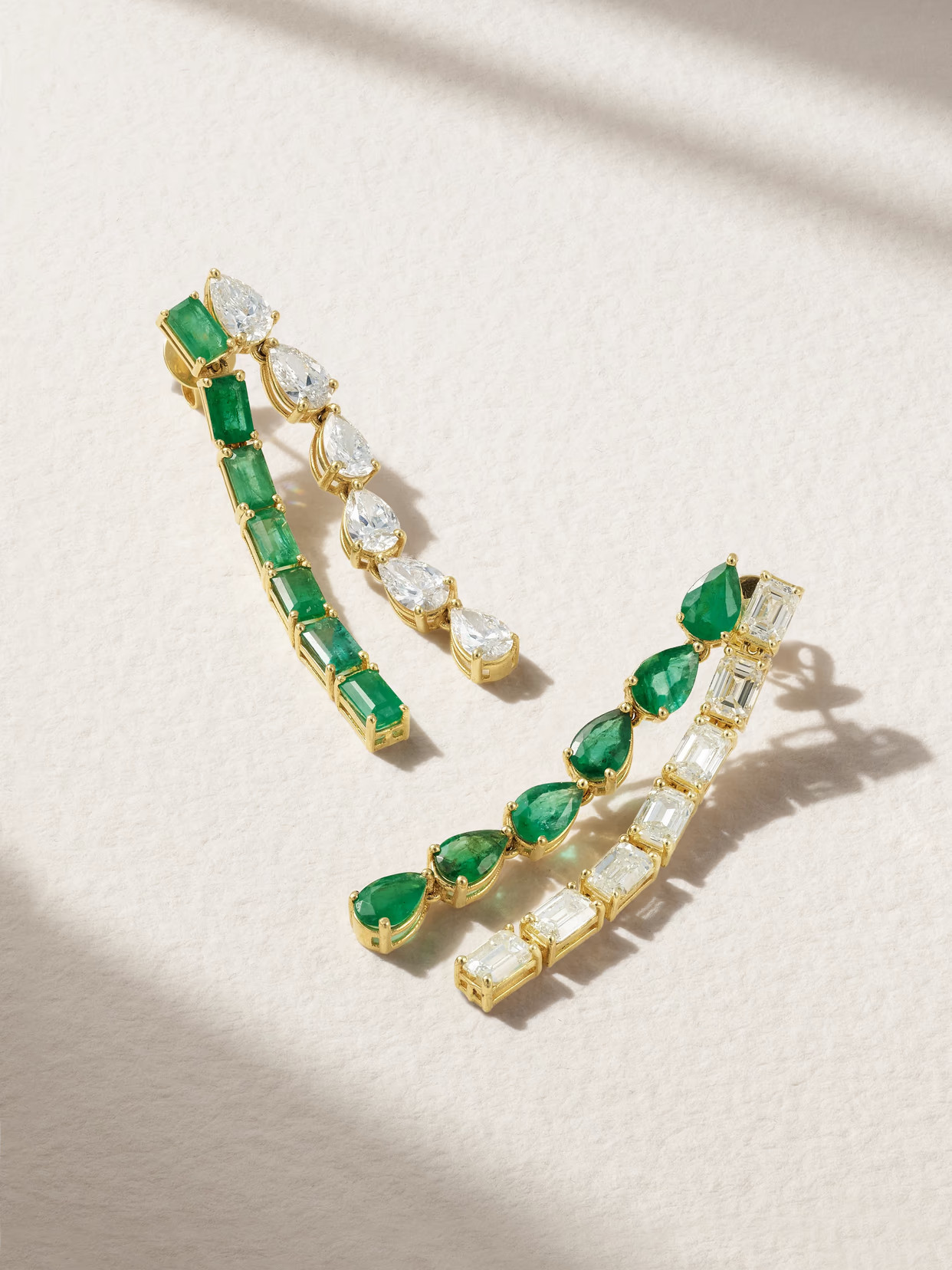 SHAY - Mixed 18-karat Gold, Emerald And Diamond Earrings - Green | NET-A-PORTER (US)