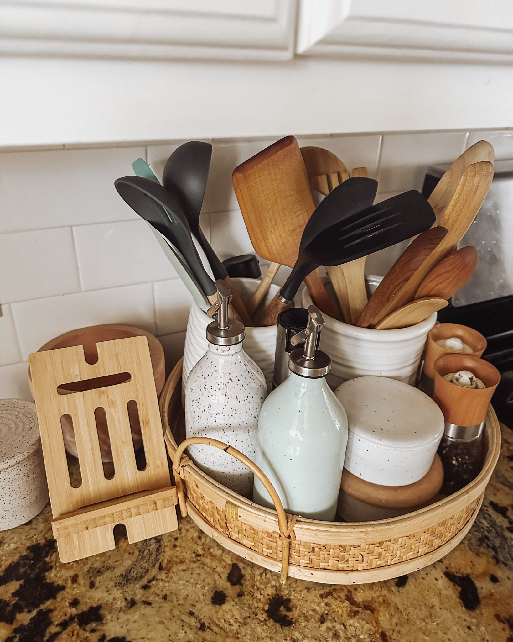 Handmade ceramic kitchenware.
French butter keeper, salt and pepper cellars, oil pourers.

#LTKHome