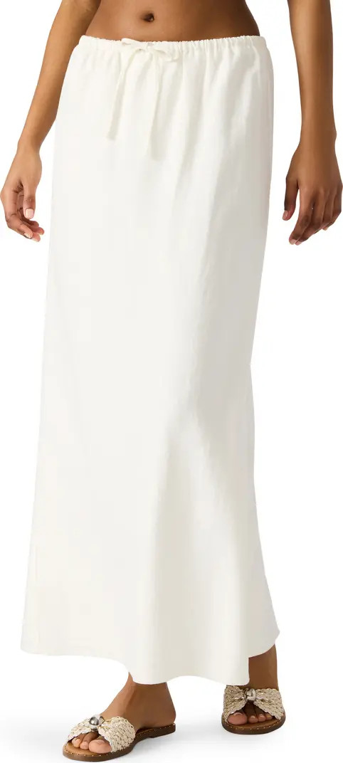 Cadi Linen Drawstring Waist Maxi Skirt | Nordstrom