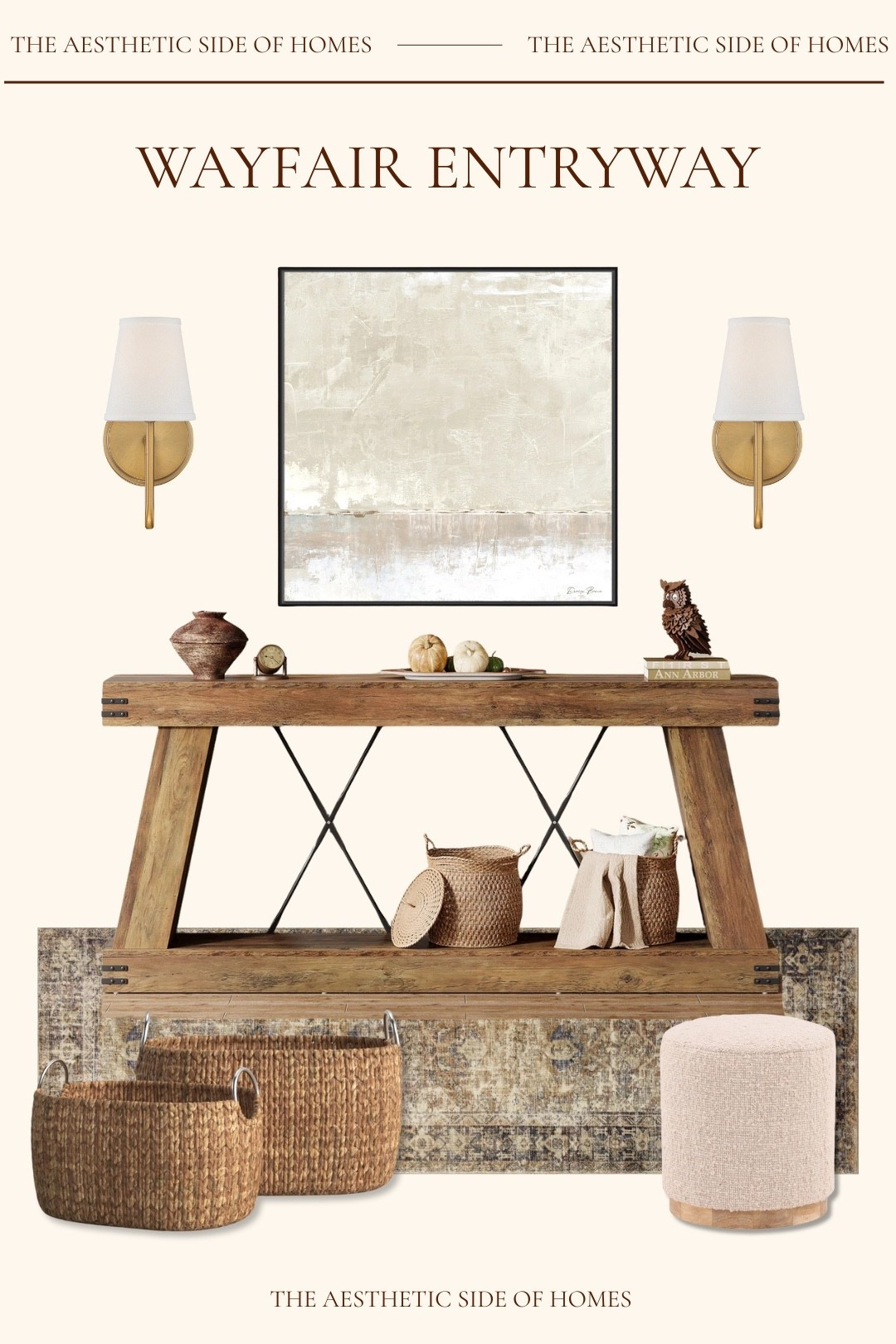 Wayfair entryway inspo! I love these storage baskets and neutral wall art. 

#LTKdayinmylife #LTKHome #LTKSeasonal