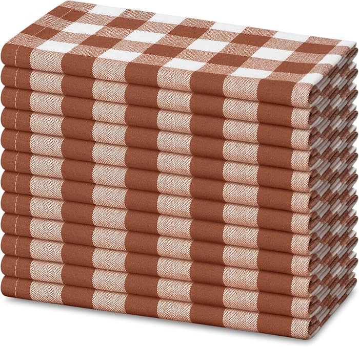 Blue Needles Gingham Buffalo Plaid Cloth Napkins 100% Cotton Set of 12 Dinner Table Napkins 18x18... | Amazon (US)