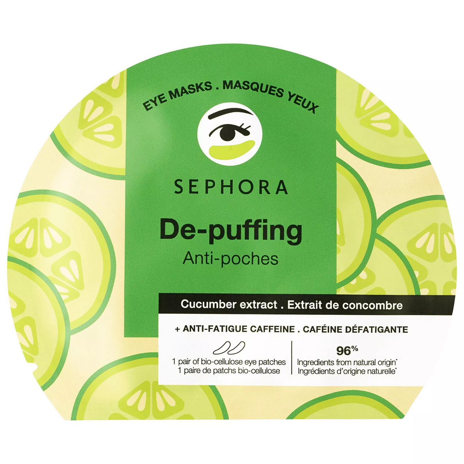 SEPHORA COLLECTION Caffeine Eye Mask Patches for Dark Circles + De-Puffing, Cucumber | Kohl's