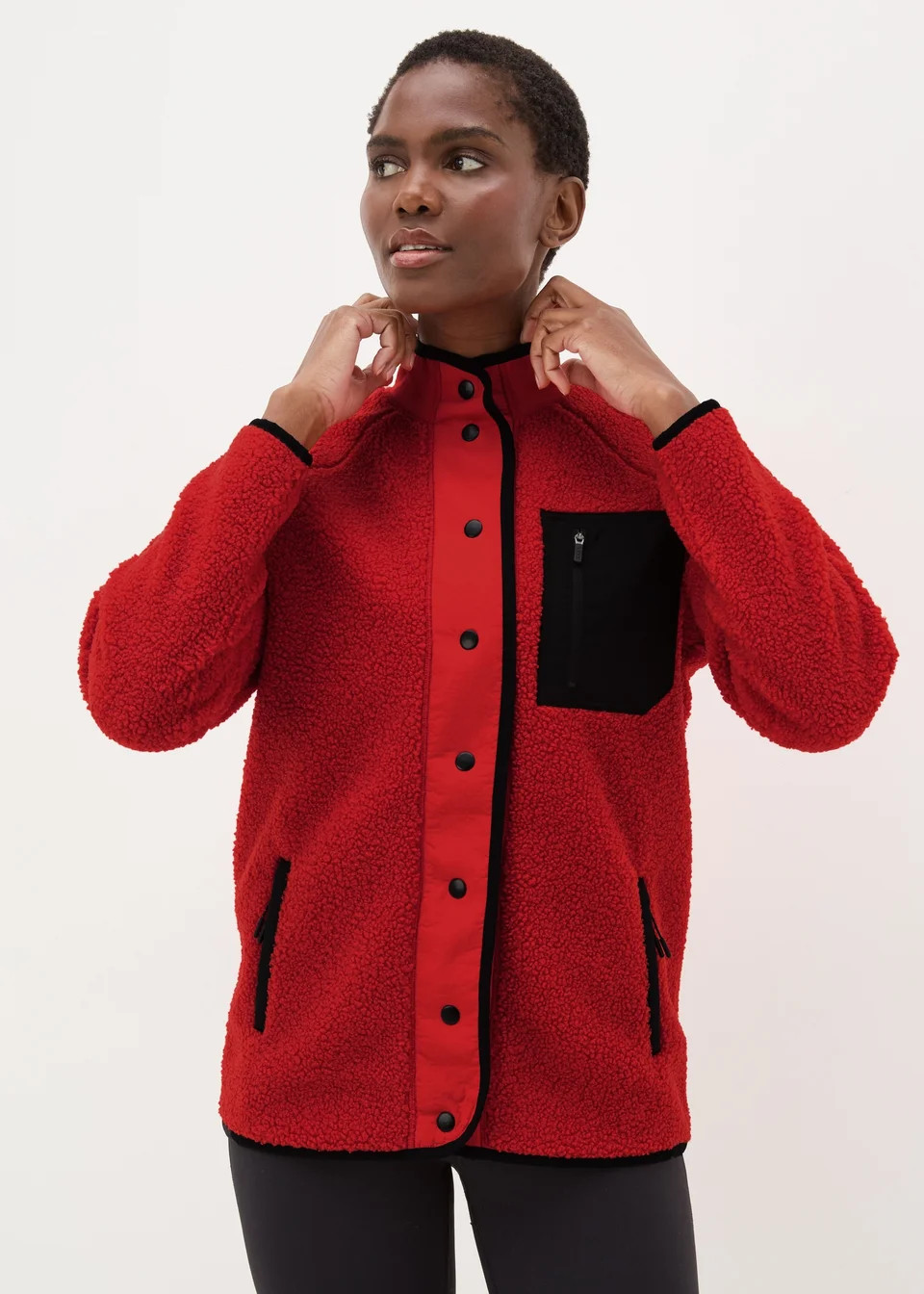 Souluxe Red Borg Fleece Jacket | Matalan (UK)