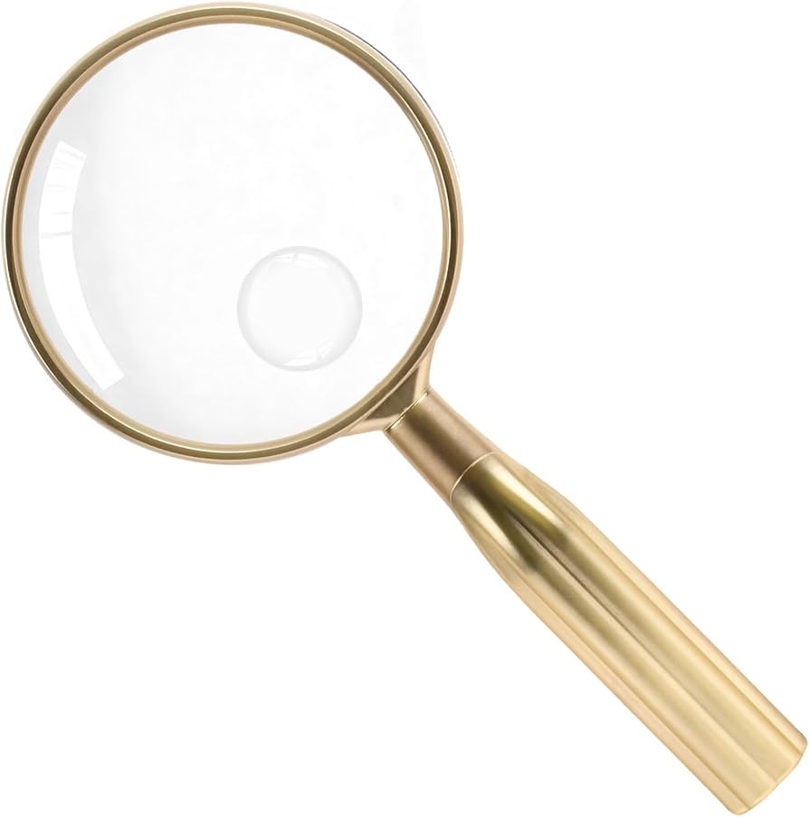 Lakei Magnifying Glass,10X Handheld Reading Magnifying Glass\uff0c 75mm Shatter Resistant Lens, N... | Amazon (US)