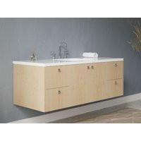 Modern Floating Bathroom Vanity - Natural Wood Veneer, Handmade | Etsy (US)