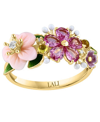 Pink Mother of Pearl (7/10 ct. t.w.), Multi Gemstone (0.90 ct. t.w.) and Diamond (1/100 ct. t.w.)... | Macy's