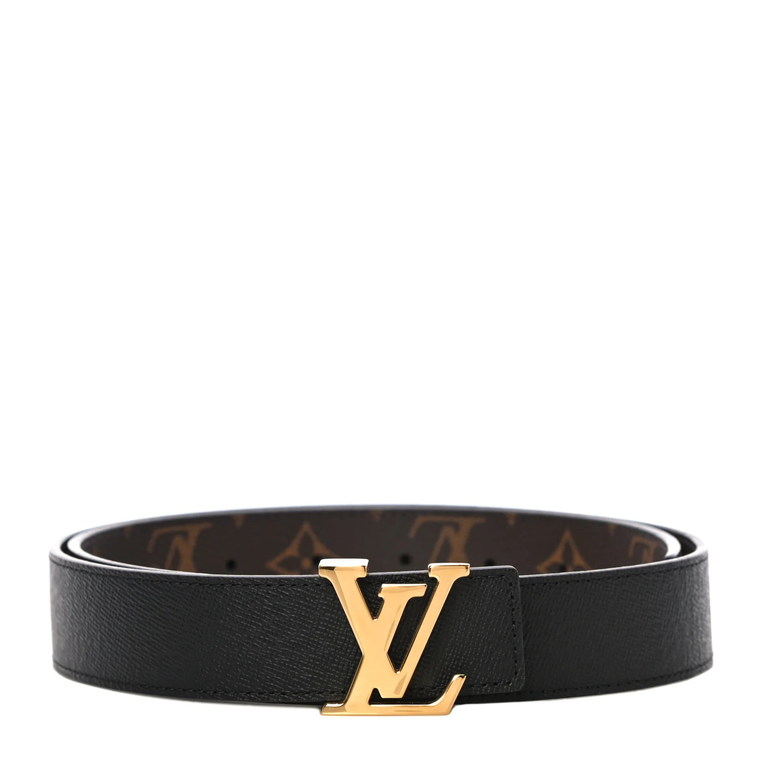 LOUIS VUITTON Calfskin Monogram 30mm LV Initiales Reversible Belt 80 32 Black | FASHIONPHILE | Fashionphile