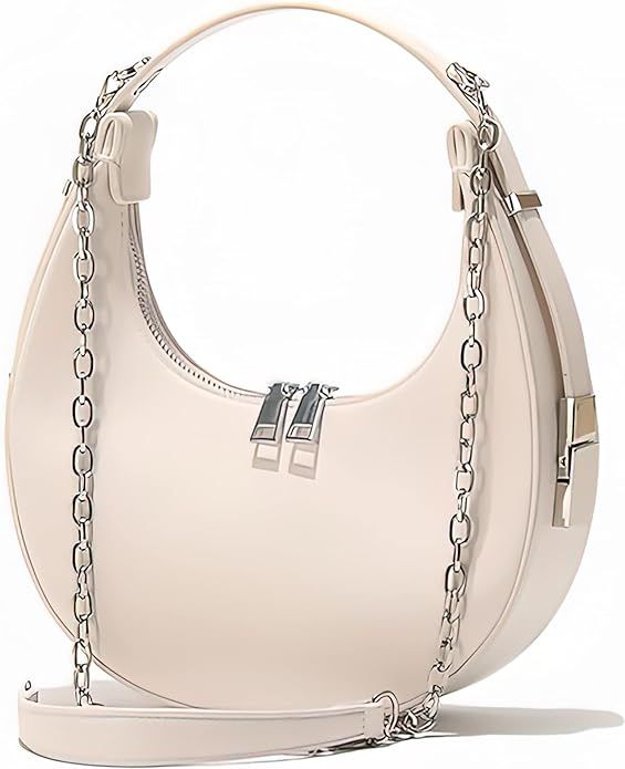 Shoulder Bag Leather Underarm Bag Handbag, Mini Retro Bag Business, Leisure, Crescent Shape | Amazon (US)