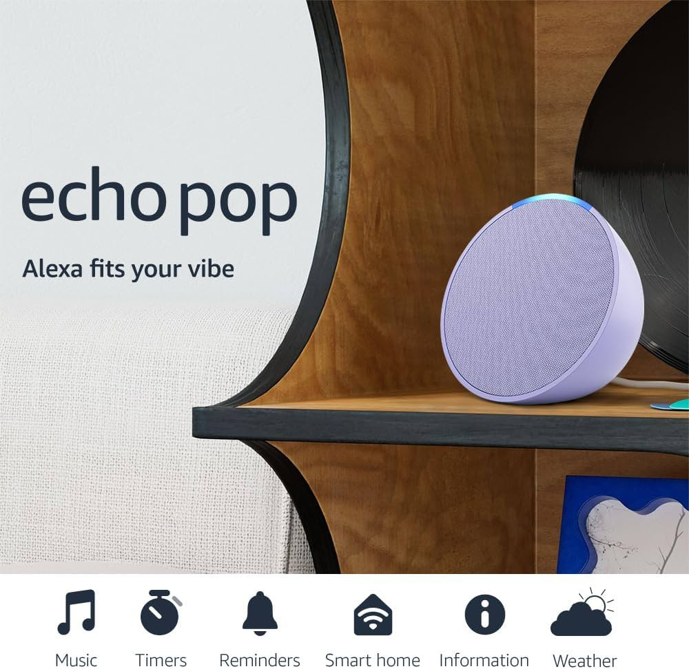 Amazon Echo Pop (newest model), Our smallest Alexa speaker, Fits in any room, Lavender Bloom | Amazon (US)
