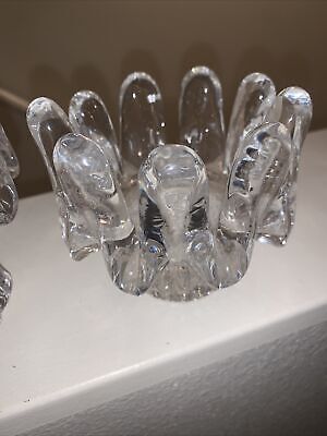 VTG Set Of 2 Kosta Boda MCM Sunflower Design Glass Candle Holders by Goran Warff | eBay US