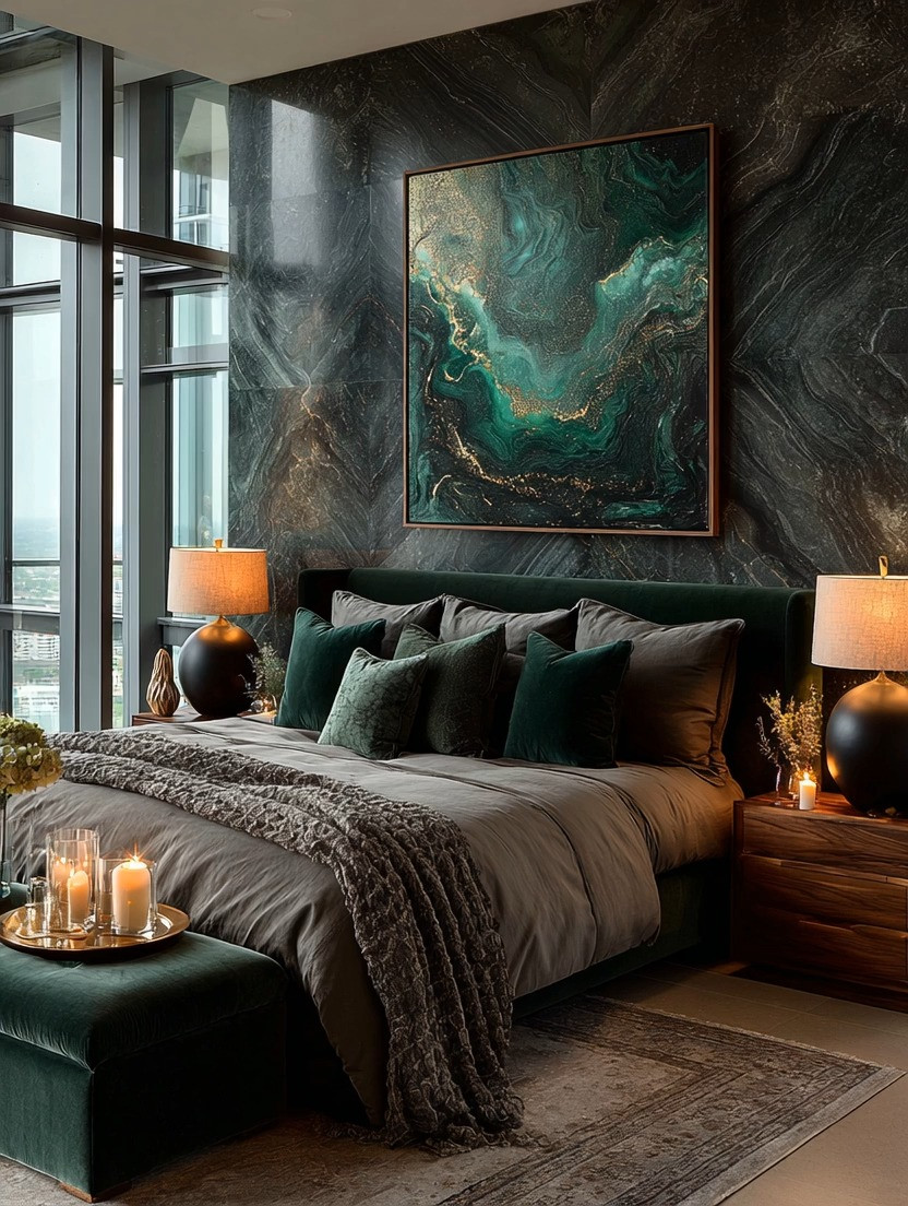 You don’t need to redesign the entire bedroom to create a dramatic, glamorous space.

You need two things.

A deep green velvet bed
And two sculptural table lamps on warm wooden bedside tables.

That’s it.

This rich emerald velvet instantly transforms the room. It feels luxurious, grounding, and moody — yet calming at the same time. Green is connected to nature and balance, while velvet adds softness and depth that catches the light beautifully during the day and glows warmly at night.

Then add matching statement lamps on each side. The symmetry creates structure. The warm light creates intimacy. The wood adds contrast and natural warmth.

Everything else? Optional.

Change the bedding with your mood.
Layer neutrals for calm.
Add textured throws for coziness.
Go dramatic with dark marble or keep it minimal.

But the foundation — the bed and the lamps — does all the heavy lifting.

This is how you create a luxury bedroom without overcomplicating it.
Simple structure. Strong materials. Intentional pieces.

#GreenVelvetBed #GlamBedroom #MoodyInteriors #LuxuryBedroomInspo #StatementBed #BedroomRefresh #VelvetFurniture #ModernGlam #ElegantHome #InteriorDesignIdeas 

 #LTKHome