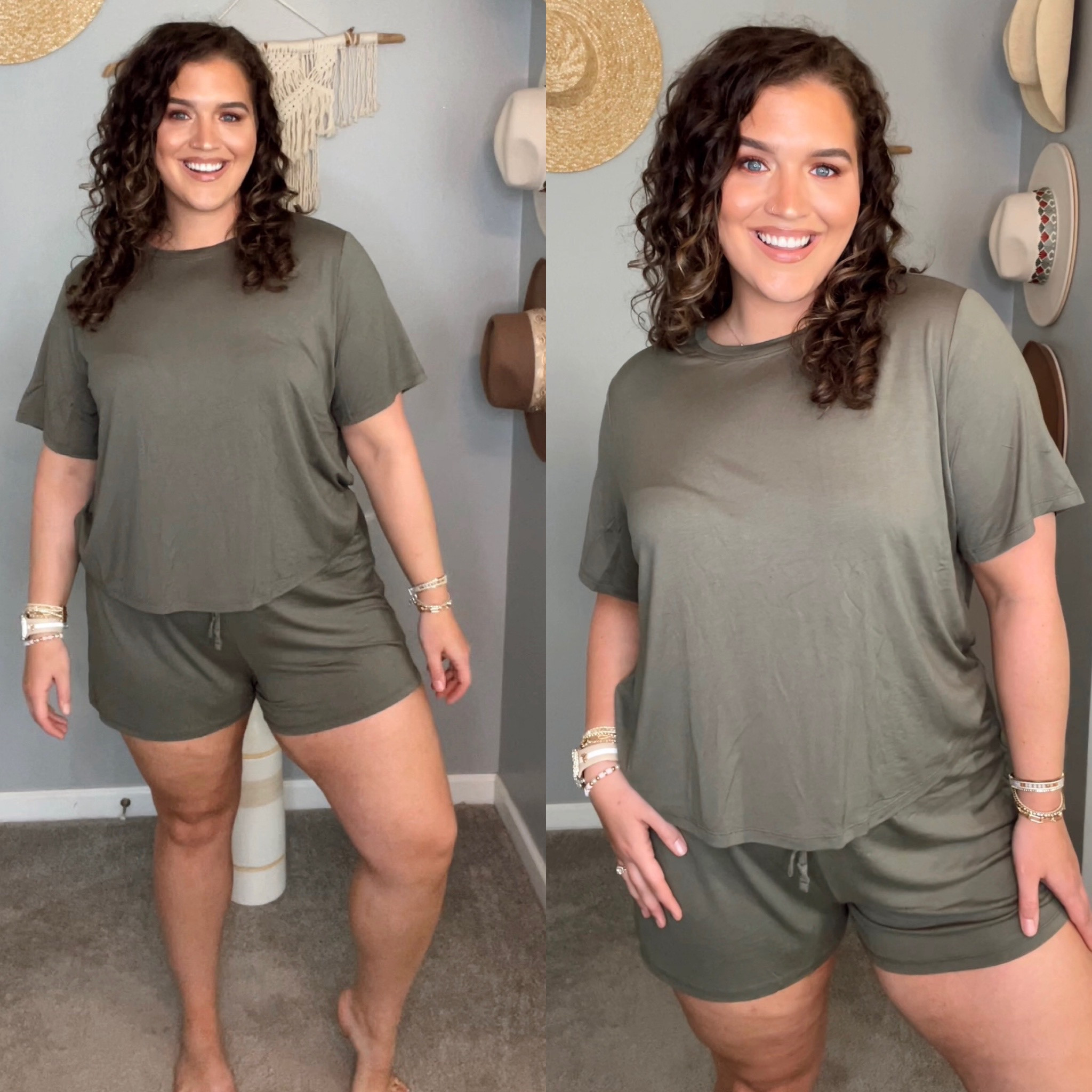Midsize matching pajamas shorts lounge set 💚🌿✨
Size: XL 
#midsizeoutfits #pajamas #comfystyle #loungewear #matchingset

#LTKcurves #LTKSeasonal #LTKstyletip
