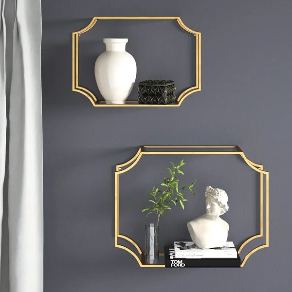 Aayush 2 Piece Metal Wall Shelf Set | Wayfair North America