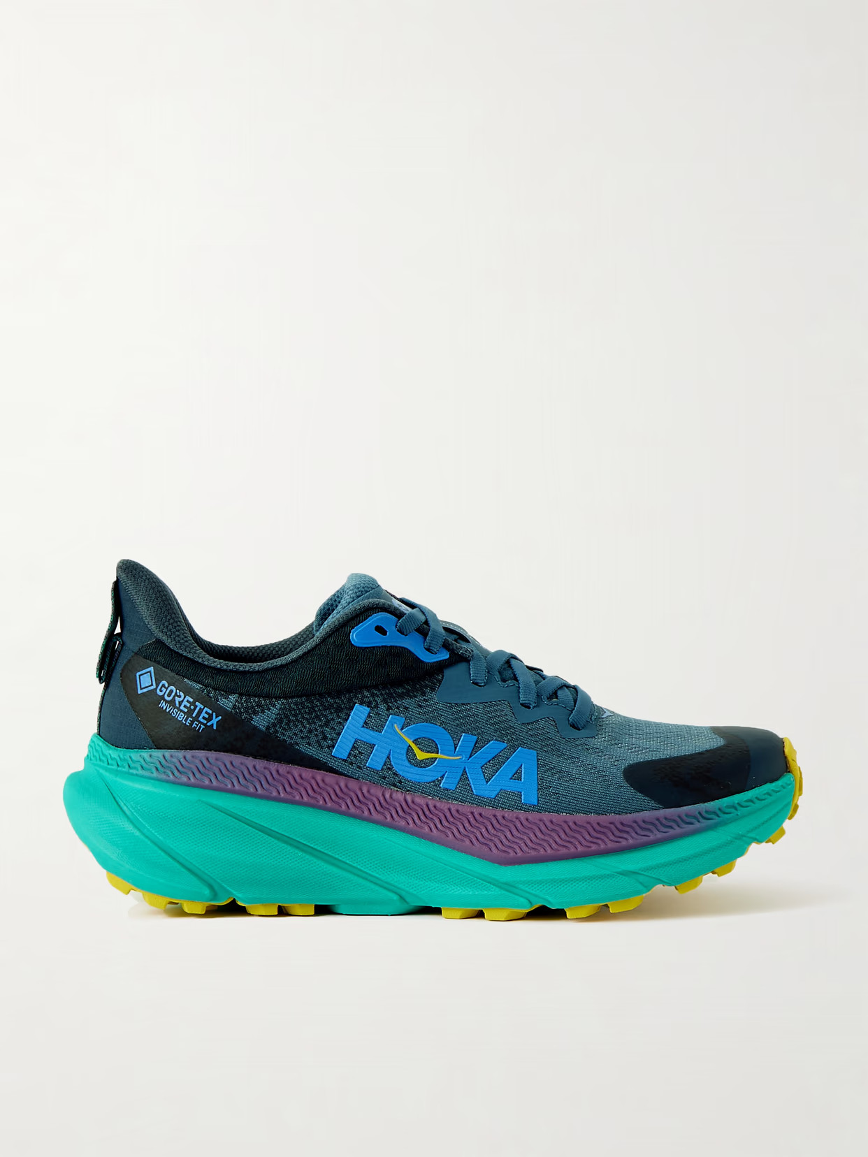 Hoka One One - Challenger 7 Rubber-trimmed Mesh Sneakers - Blue | NET-A-PORTER (US)