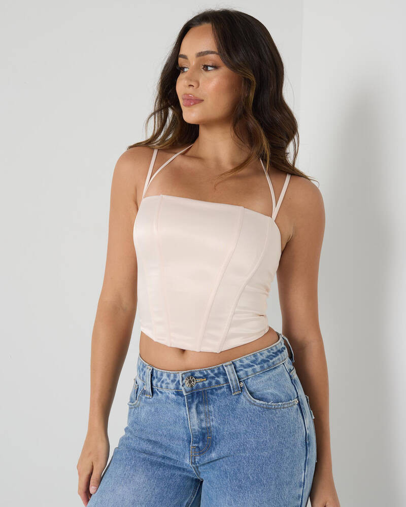 Jess Satin Corset Top | City Beach