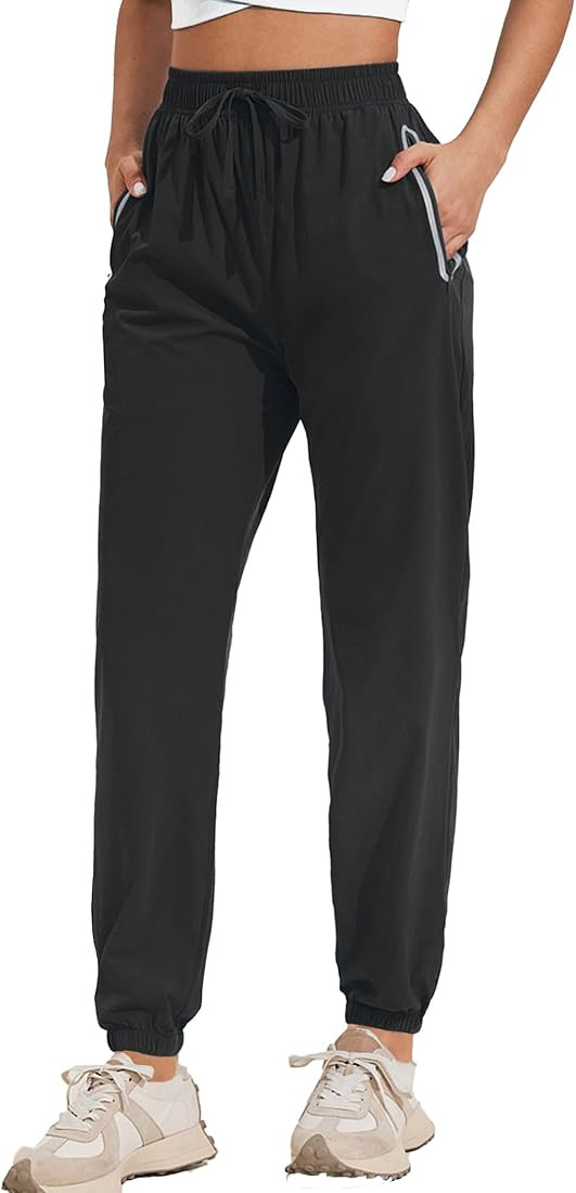Pinspark Womens Lightweight Joggers Pants Quick Dry Athletic Running Track Pants with Reflective ... | Amazon (US)