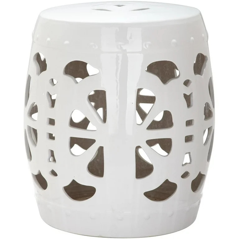Safavieh  Stencil Antique White Blossom Ceramic Decorative Garden Stool | Walmart (US)