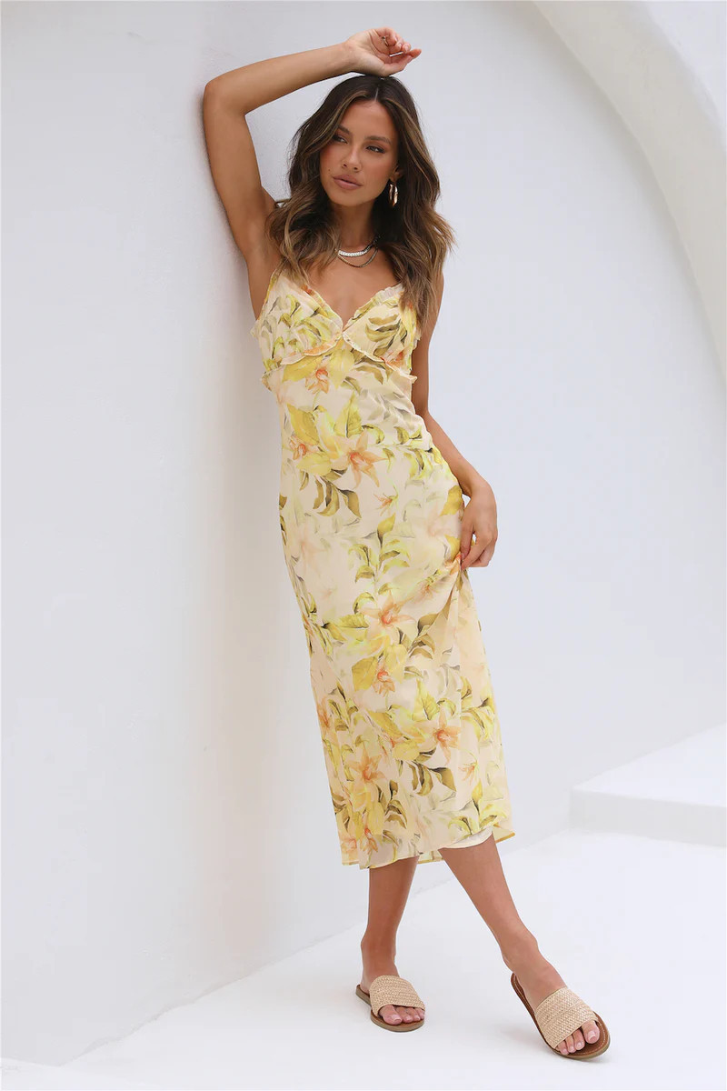 Sunkissed Midi Dress Yellow | Fortunate One