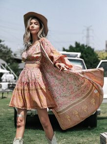 Rusttydustty Floral Print Batwing Sleeve Kimono SKU: sw2205091626155531(50 Reviews)$13.50$12.83Jo... | SHEIN