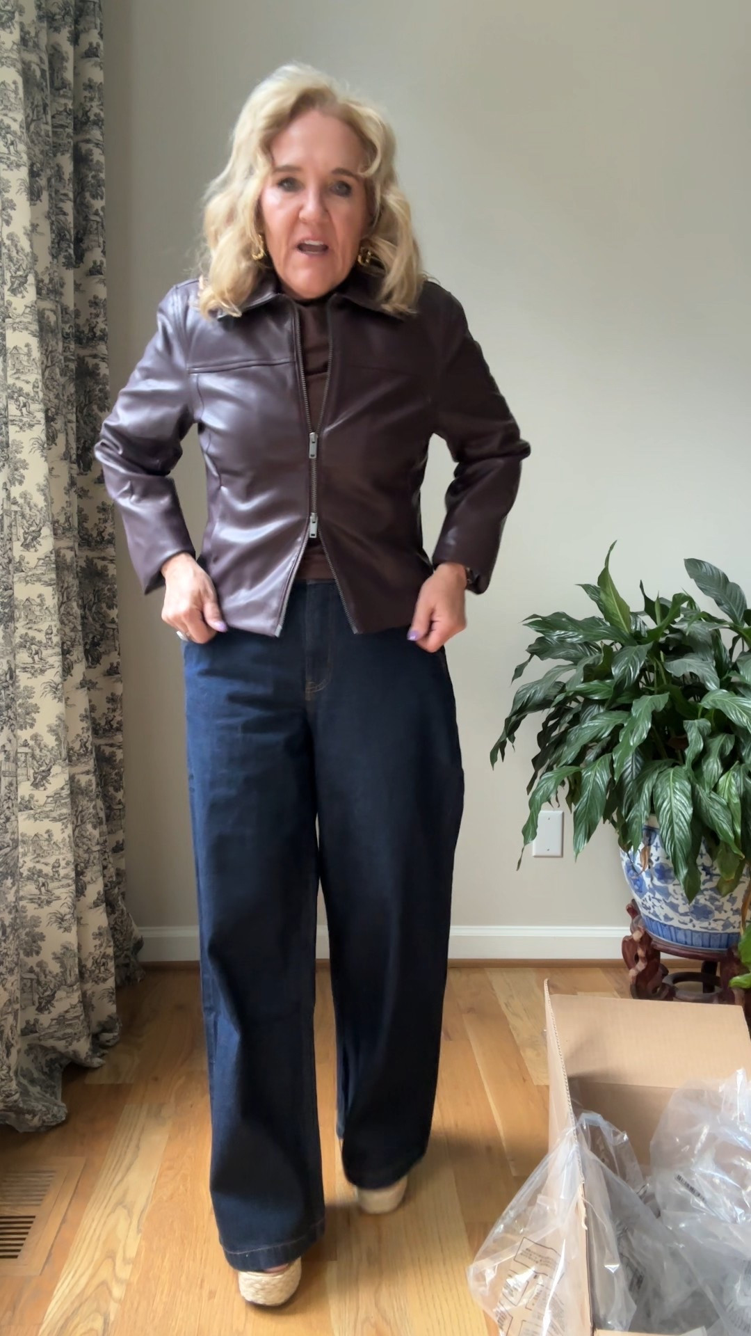 Abercrombie sale!! I’m looking for an outfit for an Abercrombie sponsored event. I’m going to next month. And I think this is a very good possibility. I really like the wide leg trouser jeans. I’m wearing a size 29 regular. I’ll wear a more elevated shoe and probably more of a satin blouse. But I love this full leather jacket. It’s fitted super chic looking in a really good price. I’m in a medium.

#LTKFindsUnder100 #LTKautumn #LTKOver40