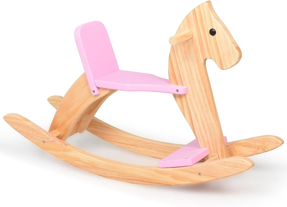 KRAND Wooden Rocking Horse Baby Ride On Toy for Toddler Rocking Horse Classic Design with Pedal a... | Amazon (US)