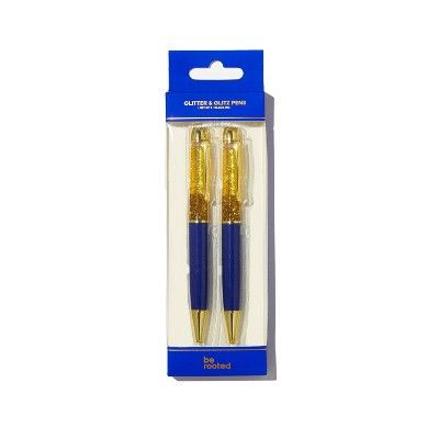 2pk Pens Jumbo Glitter + Glitz Blue - Be Rooted | Target