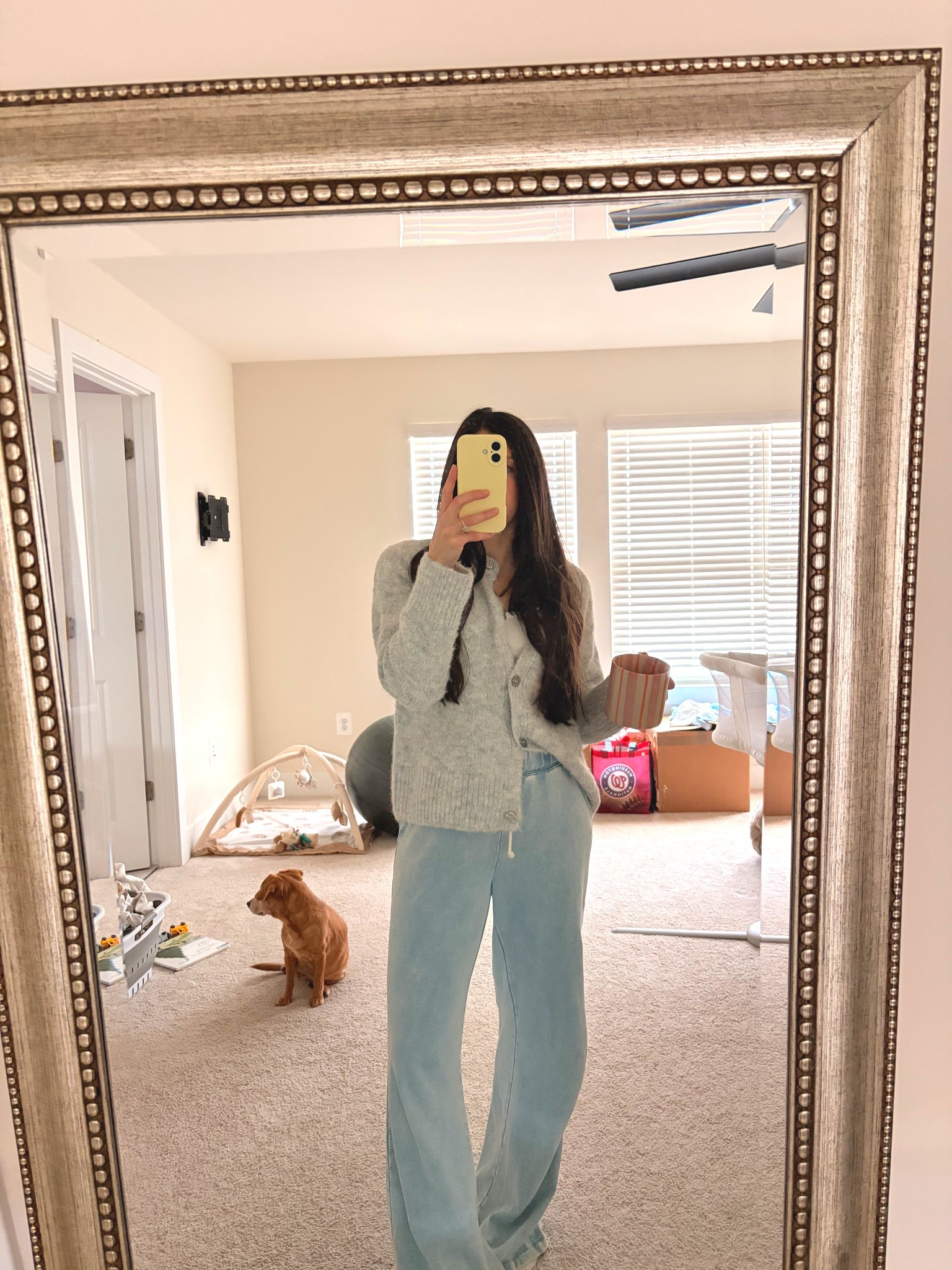 Fuzzy sweater and sweatpant jeans for today’s stay at home outfit. 


Postpartum / SAHM outfit/ zsupply / urban outfitters / Anthropologie mug / lounge / winter denim / denim pants 

#LTKootd #LTKmomlife